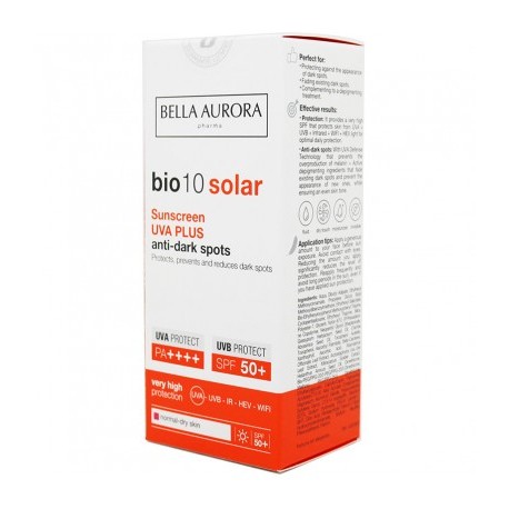 BELLA AURORA BIO10 SOLAR PROTECTOR SOLAR UVA PLUS ANTIMANCHAS PIEL NORMAL SECA 50 ML